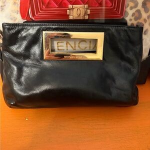 Michael Kors Berkeley Black Leather Clutch